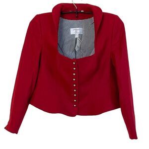 Angermaier Munchen Red Wine Oktoberfest Drindl Wool Jacket Sz EU 44 or US 14 NWT